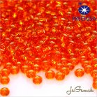 Rokajl Preciosa 11/0 oranžová so strieborným prieťahom 10 g (11002)